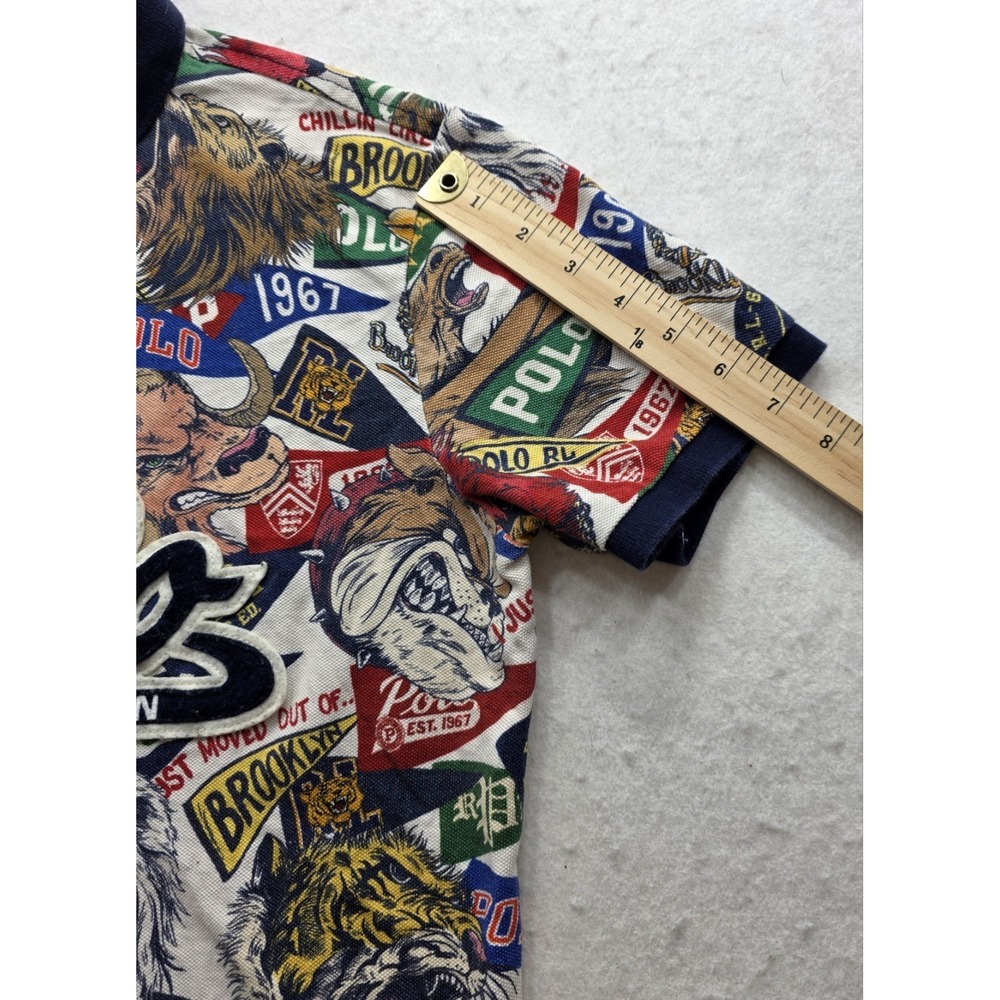 Polo Ralph Lauren Men's Collegiate Multicolor Banner & Mascot Polo Shirt. Size M - Picture 6 of 8